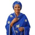 Wholesale Women Blue Swiss Voile Hijab Floral Embroidery Lightweight Breathable Scarf